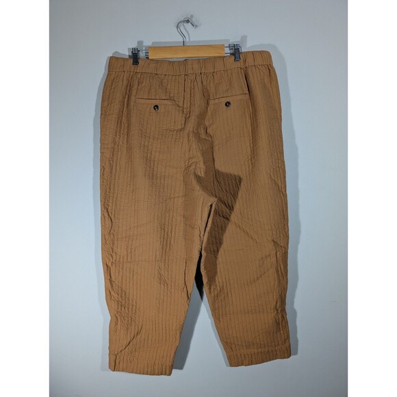 Madewell Womens Warm Hickory Quilted Pull On Tapered Pants Plus Sz XXL Lagenlook - Picture 2 of 9